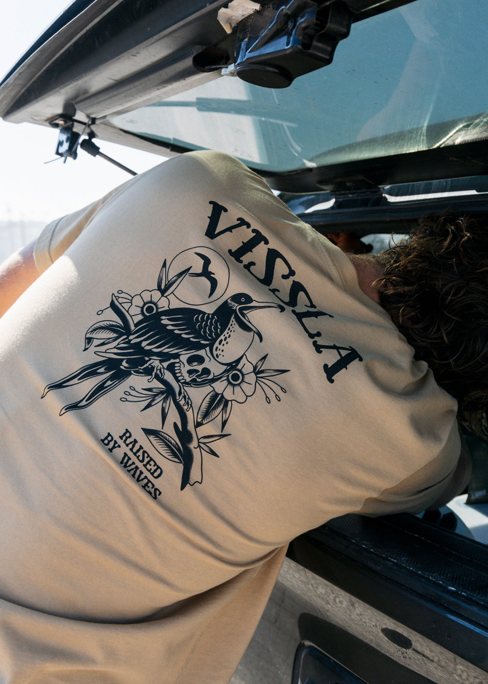 Vissla Island Bird Organic Pocket Tee in Dark Sand, view 2
