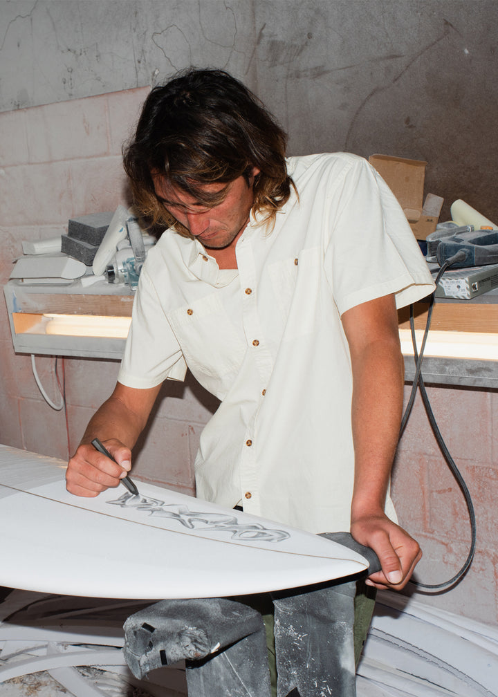 Vissla Liquid Origins Eco Short Sleeve Shirt in Bone, view 2