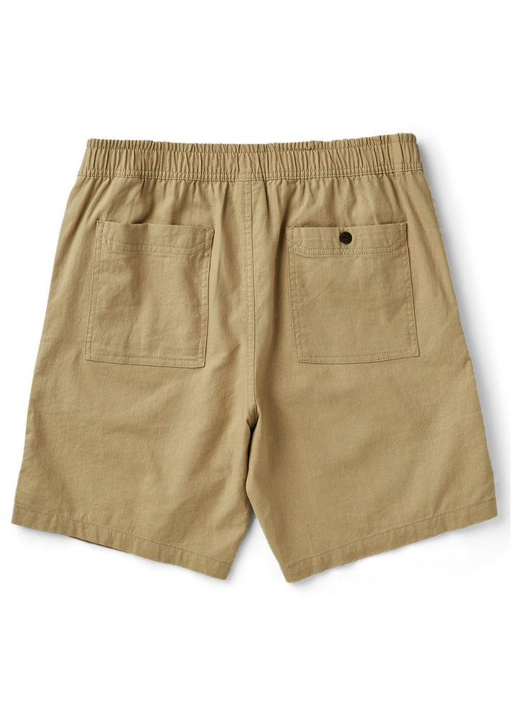 Vissla Rails Linen 18" Elastic Walkshort in Light Khaki, view 2