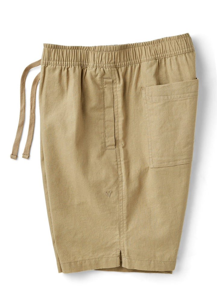 Vissla Rails Linen 18" Elastic Walkshort in Light Khaki, view 3
