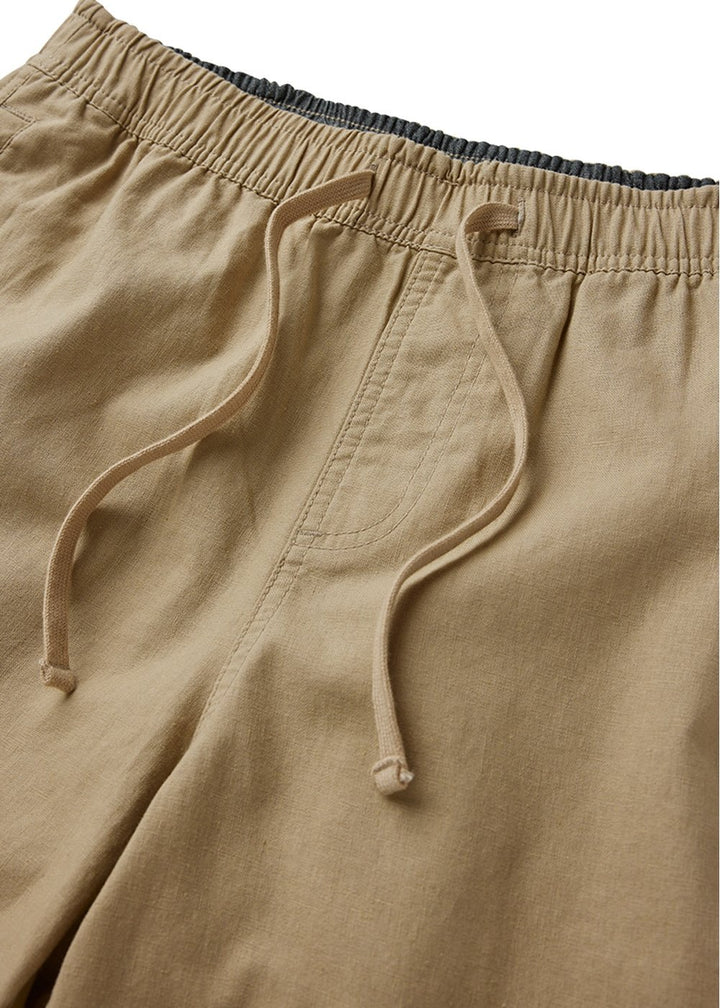 Vissla Rails Linen 18" Elastic Walkshort in Light Khaki, view 4