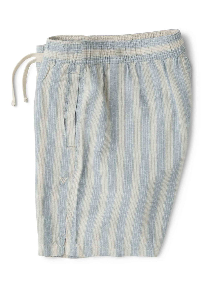 Vissla Grad Stripe 17" Elastic Linen Walkshort in Faded Denim, view 3