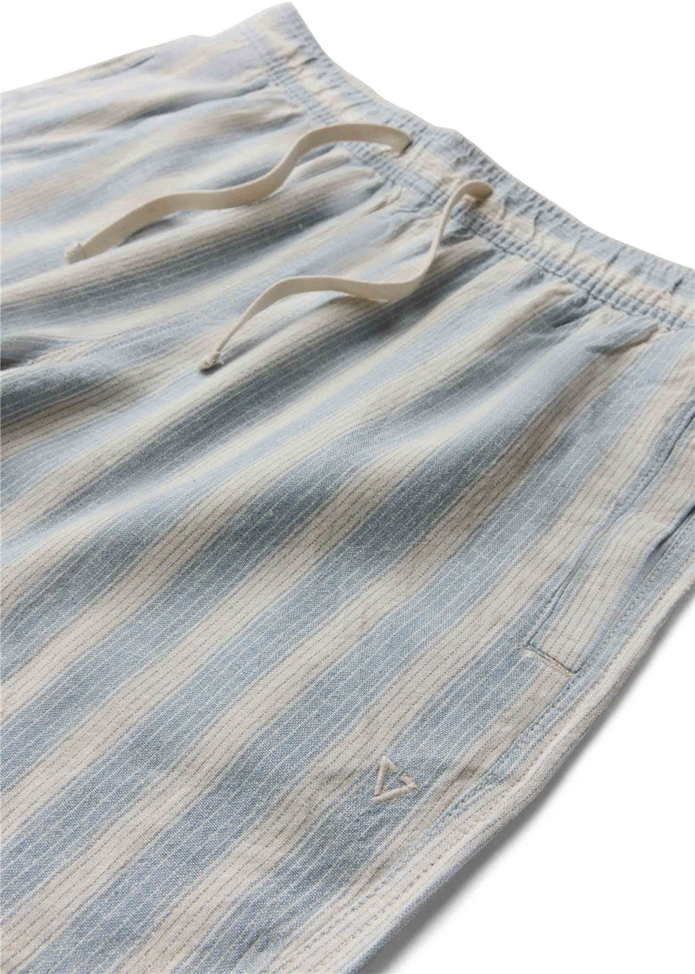 Vissla Grad Stripe 17" Elastic Linen Walkshort in Faded Denim, view 4