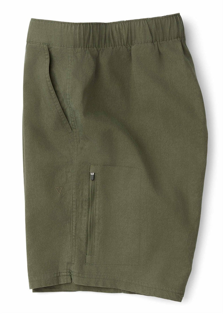 Vissla Blue Bird 18" Elastic Walkshort in Army, view 6