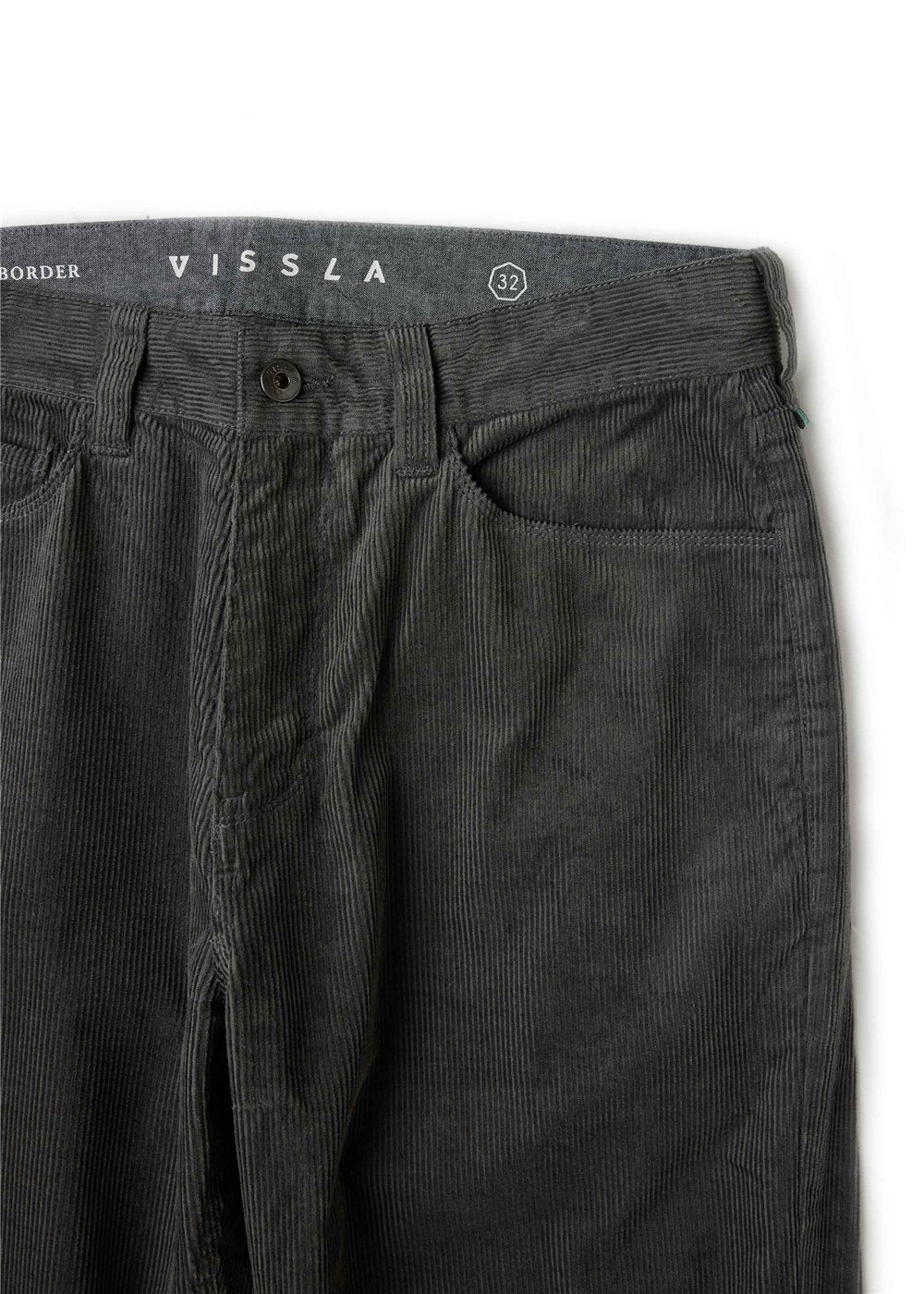 Vissla Border C Cord Eco 5 Pkt Pant in Dark Grey, view 3
