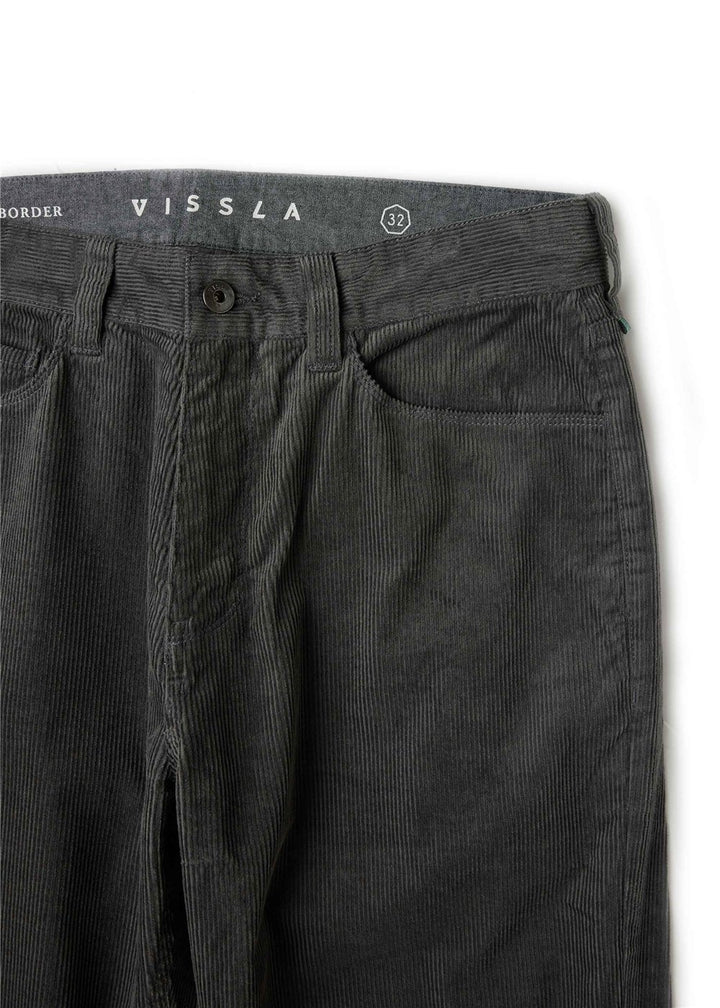 Vissla Border C Cord Eco 5 Pkt Pant in Dark Grey, view 3