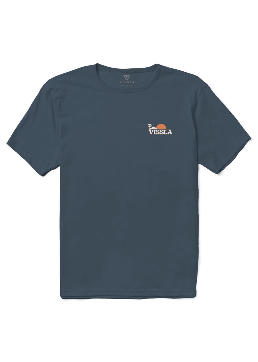 Vissla Shacked Organic Tee in Dark Denim, view 2