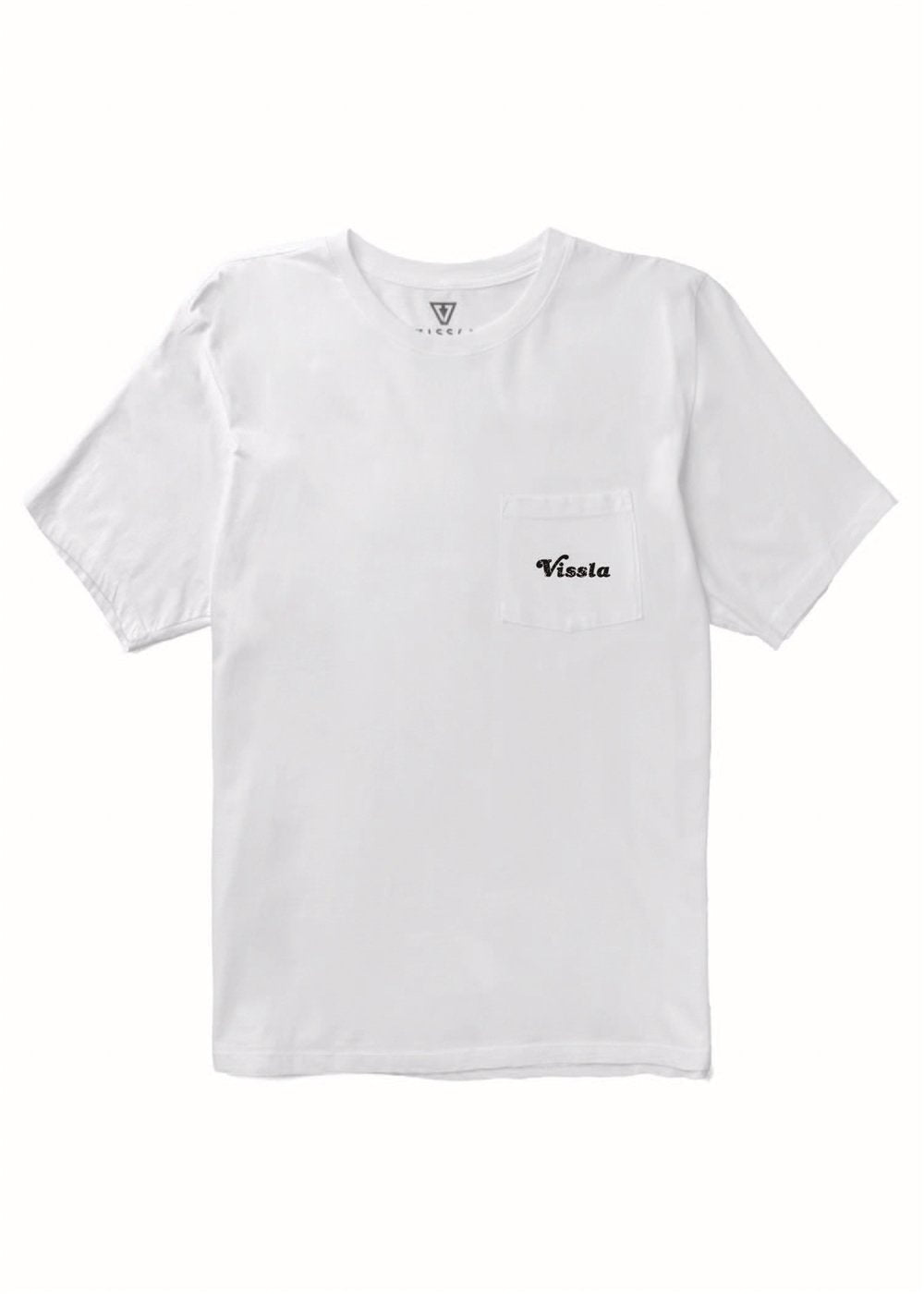 Vissla Caught Inside Premium Organic Pocket Tee in White, view 2