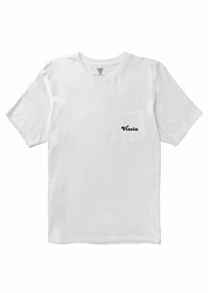 Vissla Caught Inside Premium Organic Pocket Tee in White, view 2