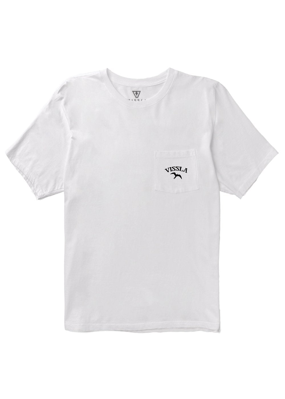 Vissla Island Bird Organic Pocket Tee in White, view 3