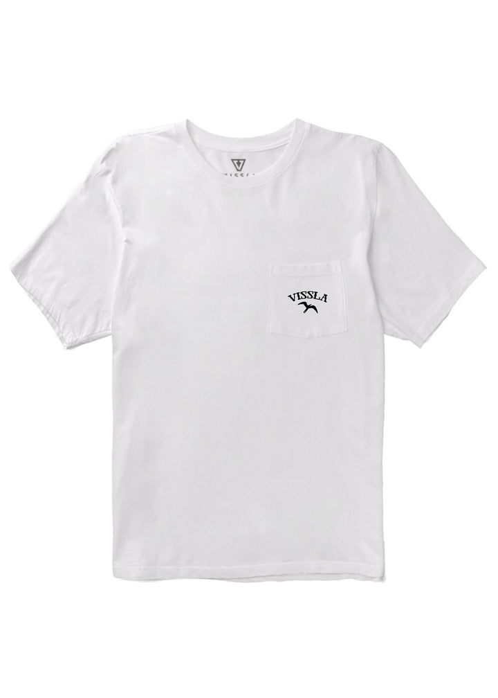 Vissla Island Bird Organic Pocket Tee in White, view 3