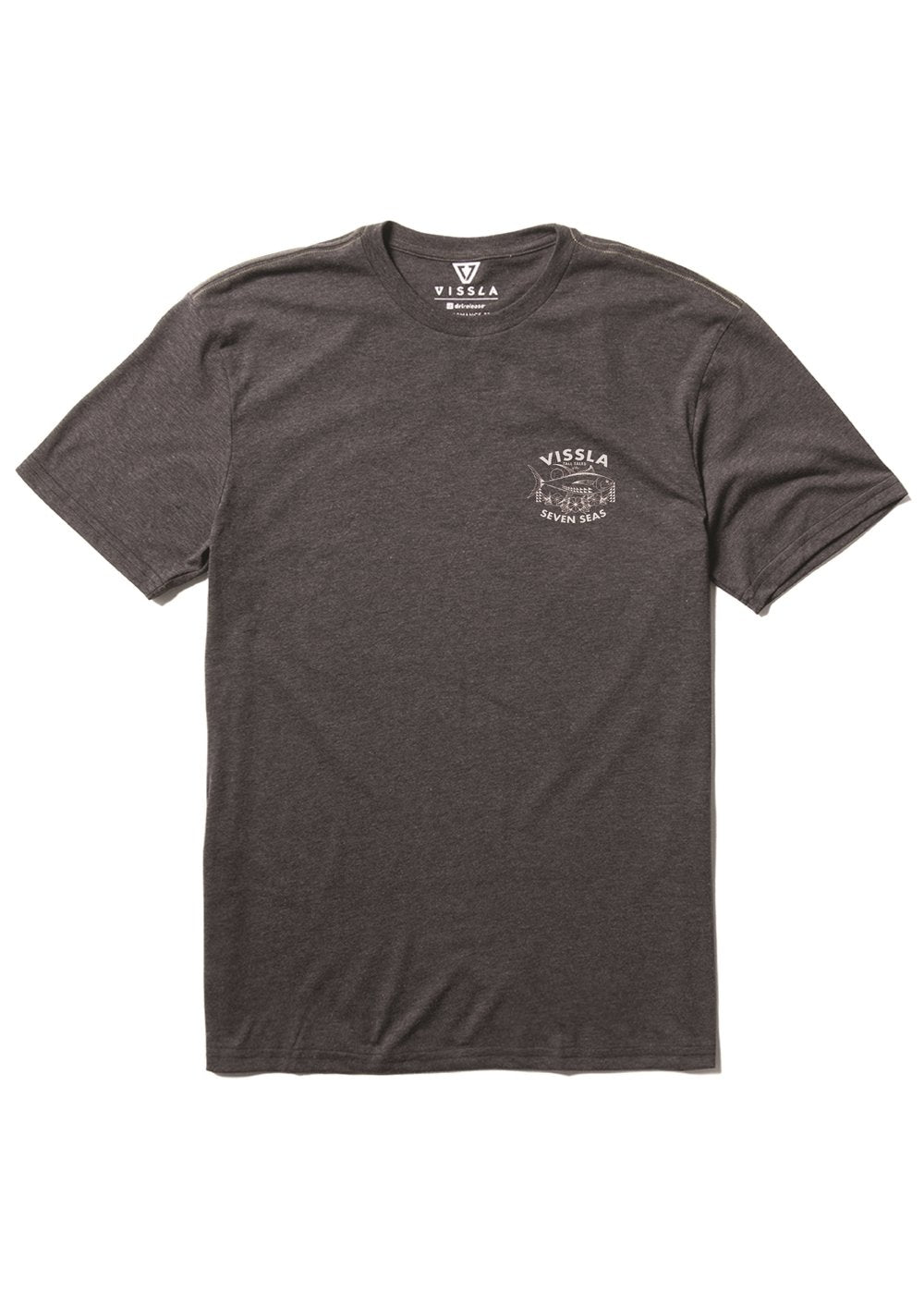 Vissla Ahi Comp Lite Eco Drirelease Tee in Black Heather, view 3
