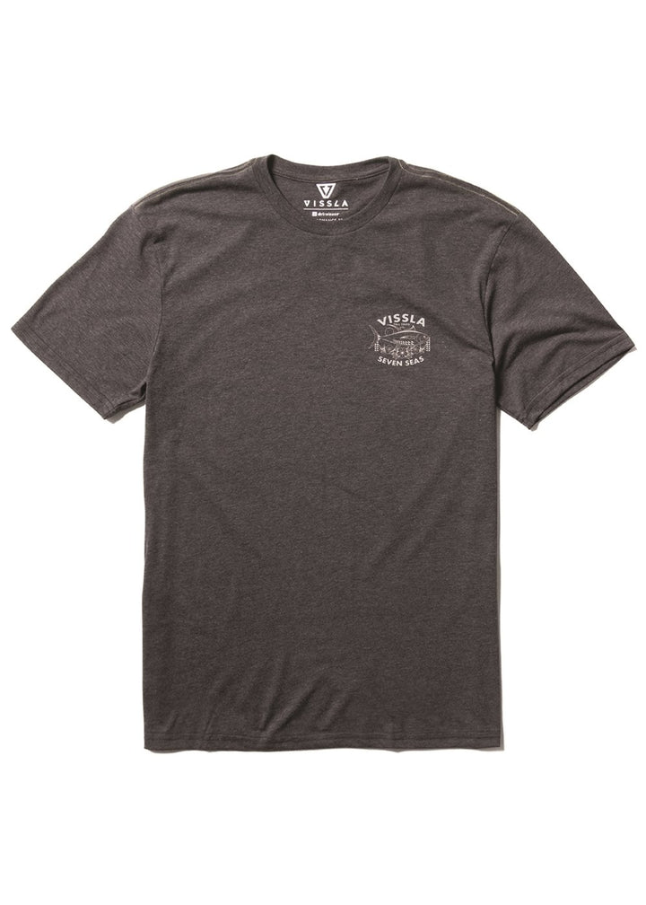 Vissla Ahi Comp Lite Eco Drirelease Tee in Black Heather, view 3