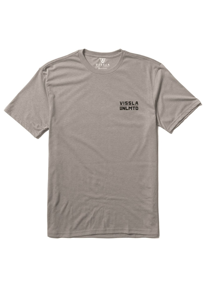 Vissla Cliffside Comp Lite Eco Drirelease Tee in Grey Heather, view 2