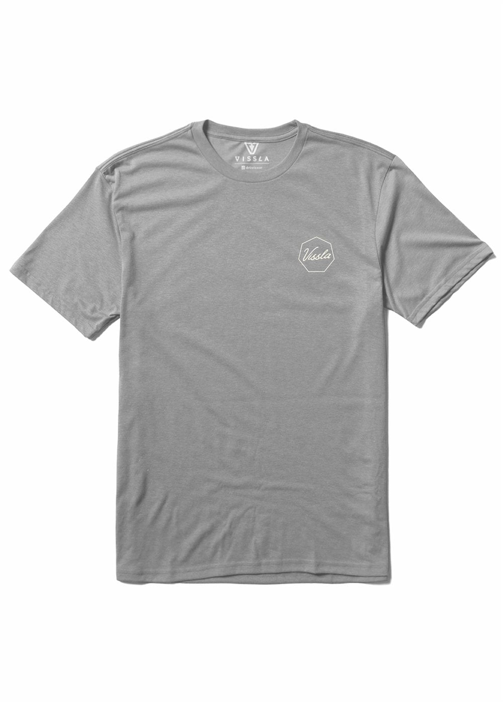 Vissla Raised By Comp Lite Eco Drirelease Tee in Grey Heather, view 3