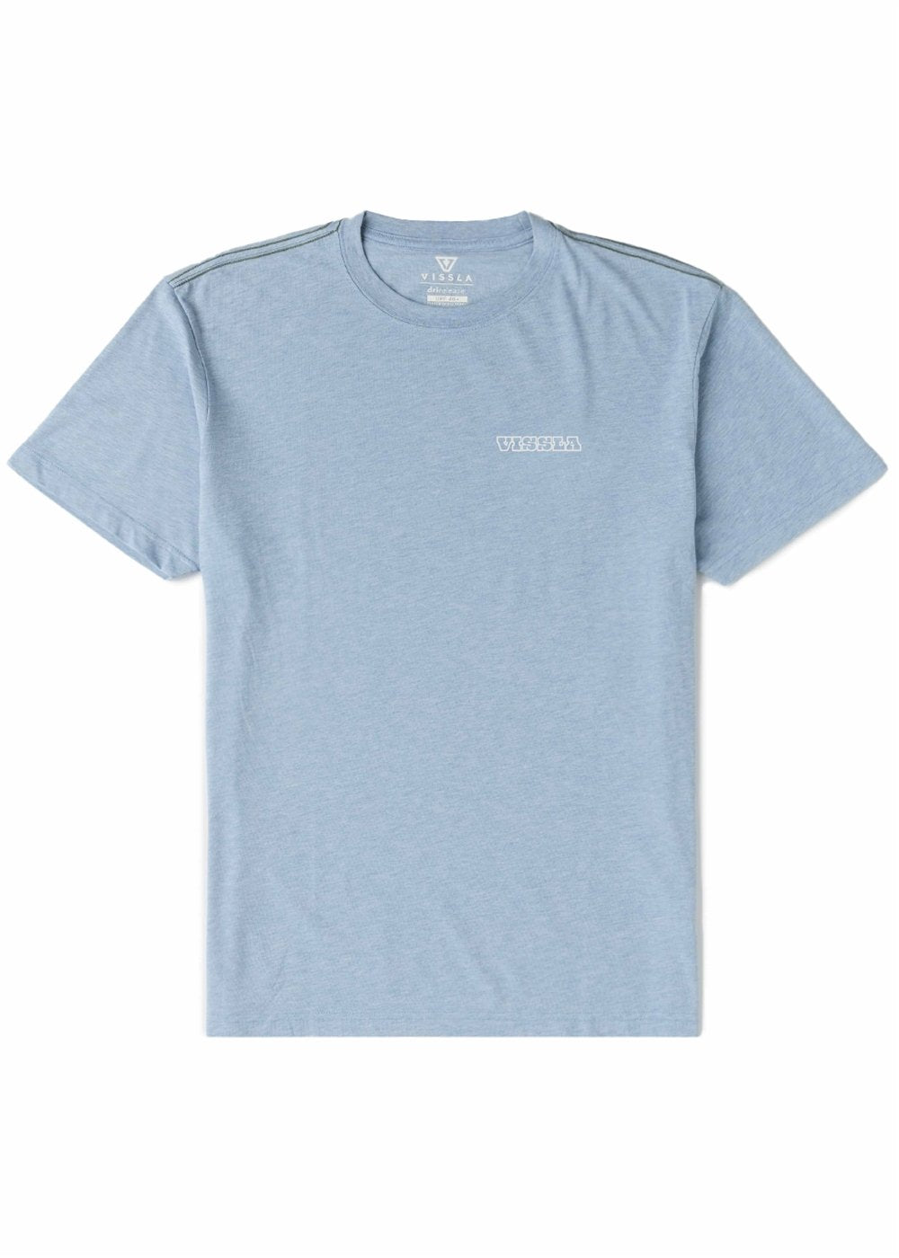 Vissla Outside Sets Comp Lite Eco Drirelease Tee in Faded Denim, view 2
