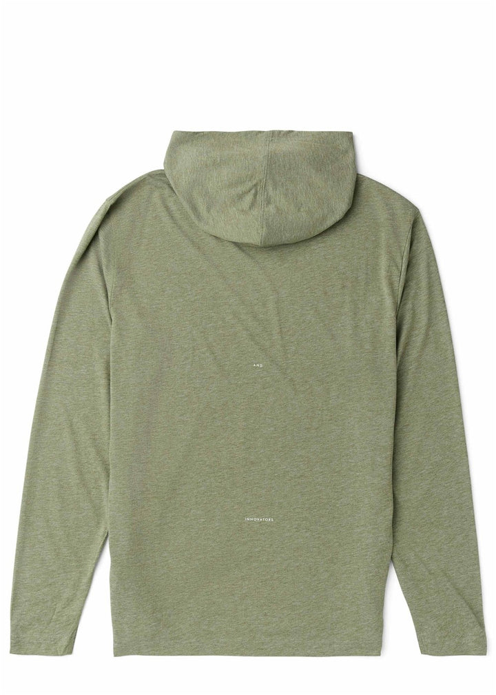 Vissla Hooded Comp Lite Eco Drirelease LS Hooded Tee in Light Sage Heather, view 2