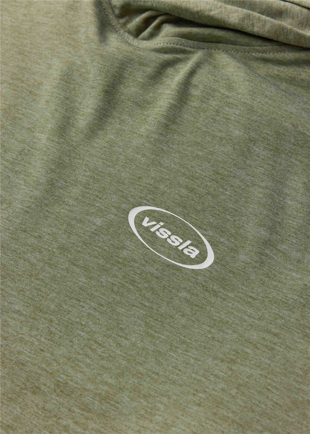 Vissla Hooded Comp Lite Eco Drirelease LS Hooded Tee in Light Sage Heather, view 3