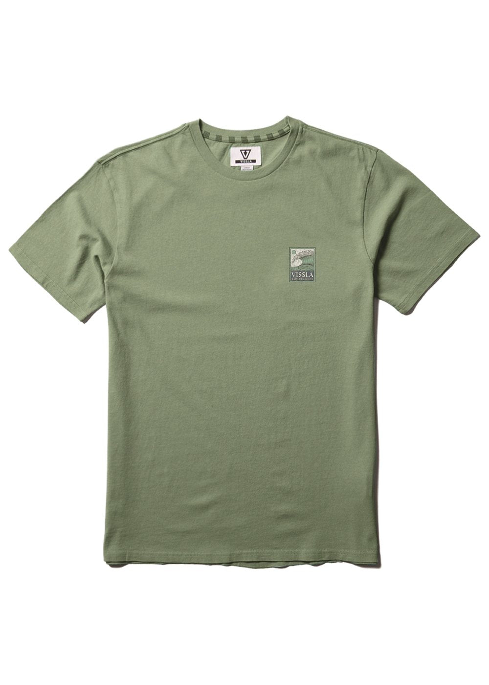 Vissla Peaky SS Heavyweight Tee in Sage, view 2