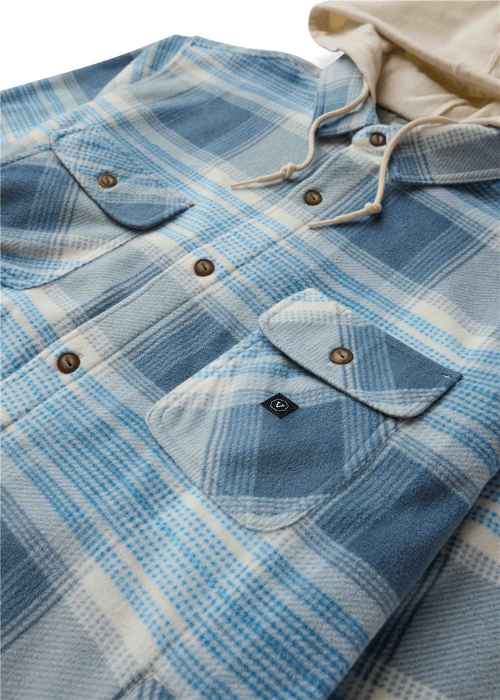 Vissla Eco-Zy Polar Flannel Shirt Jacket in Blue Haze, view 3