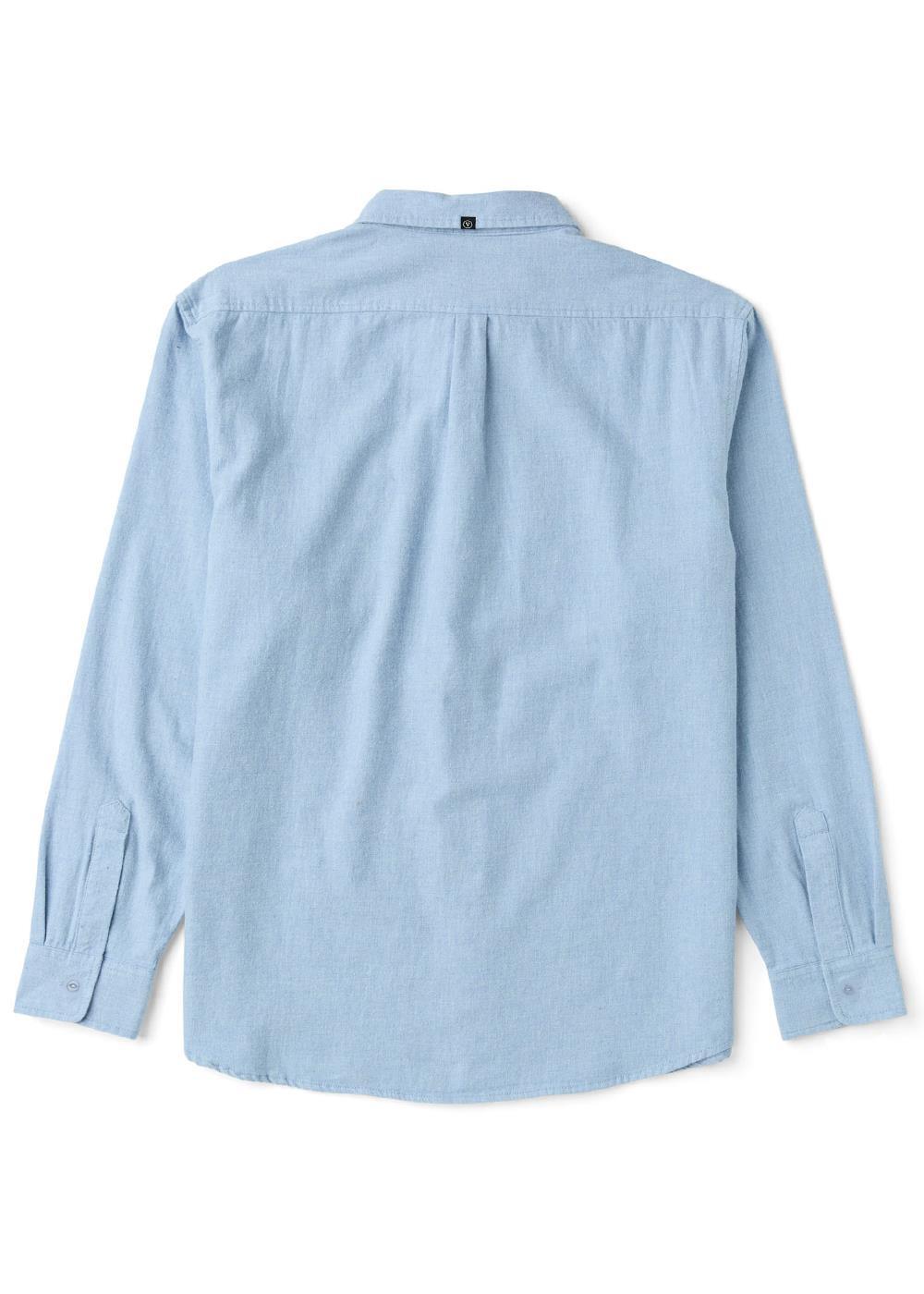 Vissla Go To Lightweight Flannel in Light Blue Heather, view 2