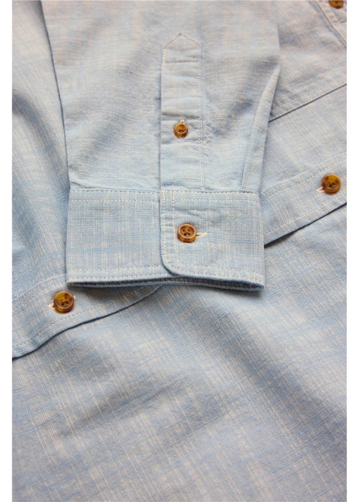 Vissla Far Away Eco LS Shirt in Faded Denim, view 3