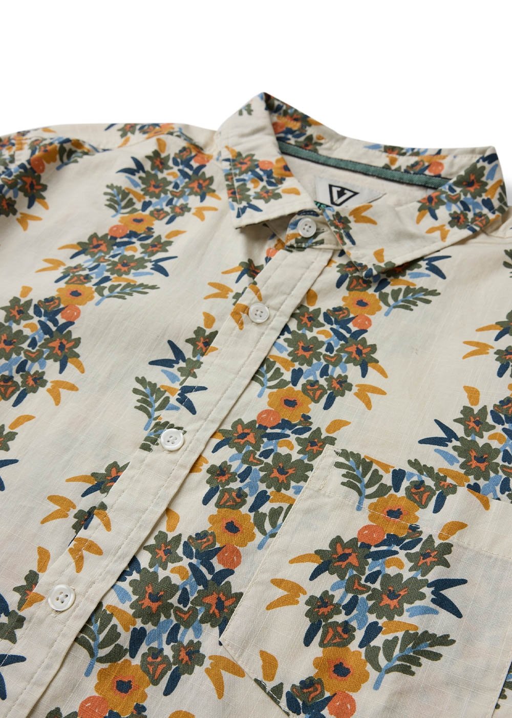 Vissla Voodoo Vines Hybrid Eco Short Sleeve Shirt in Vintage White, view 4