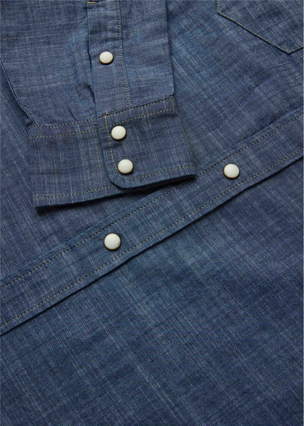 Vissla Jay Bay Denim LS Shirt in Surf, view 2