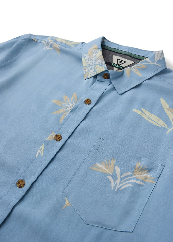 Vissla Tonga Shores Short Sleeve Shirt in Faded Denim, view 3