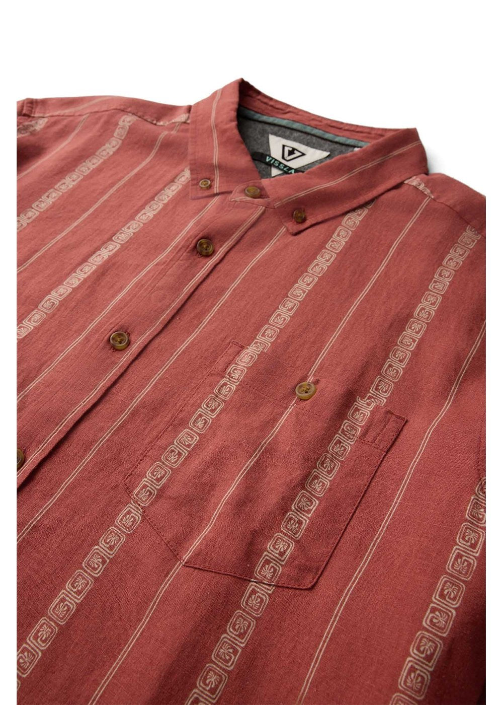 Vissla Lost Coast Short Sleeve Shirt in Retro Red, view 3