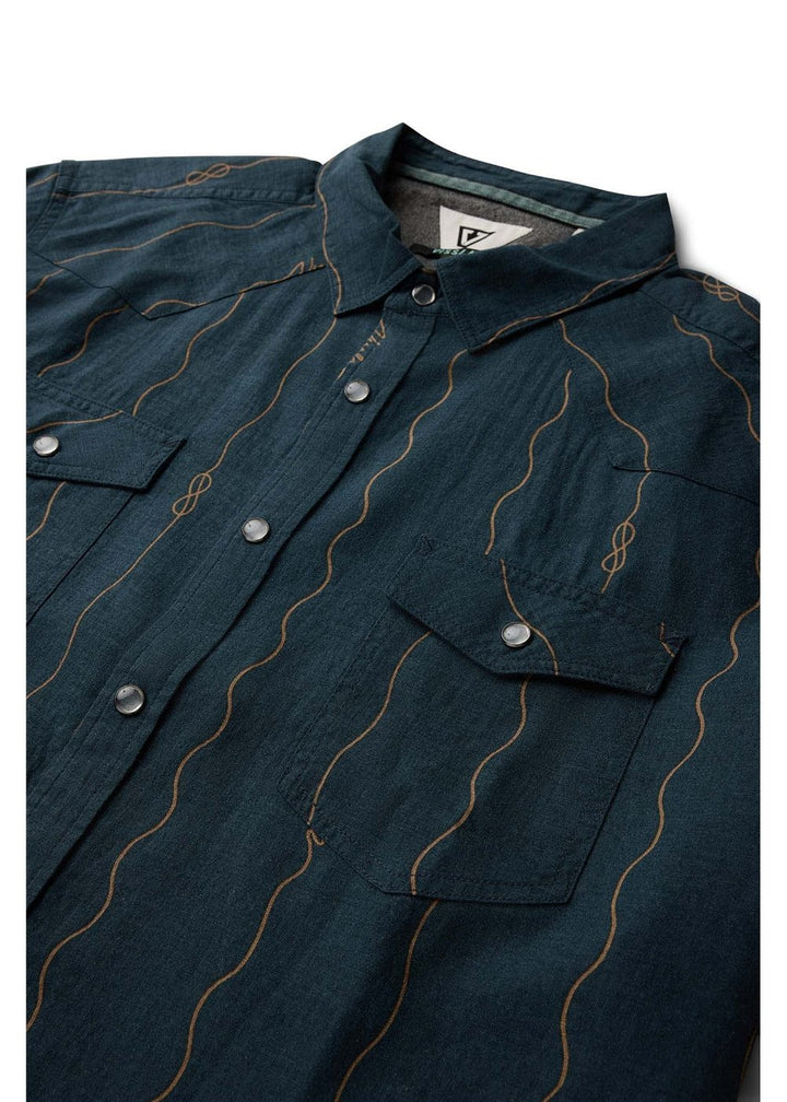 Vissla Round Up Short Sleeve Shirt in Midnight, view 3