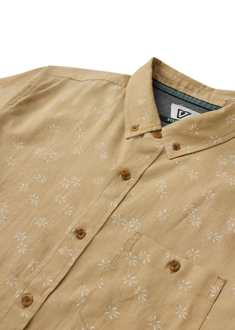 Vissla In Bloom Short Sleeve Shirt in Dark Sand, view 3
