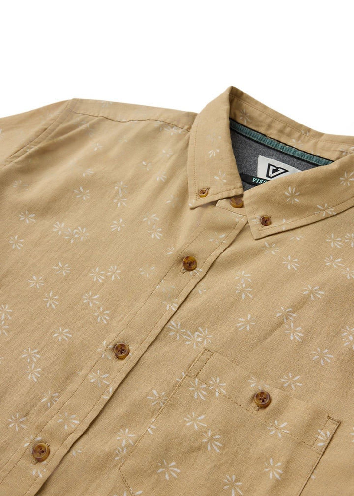 Vissla In Bloom Short Sleeve Shirt in Dark Sand, view 3