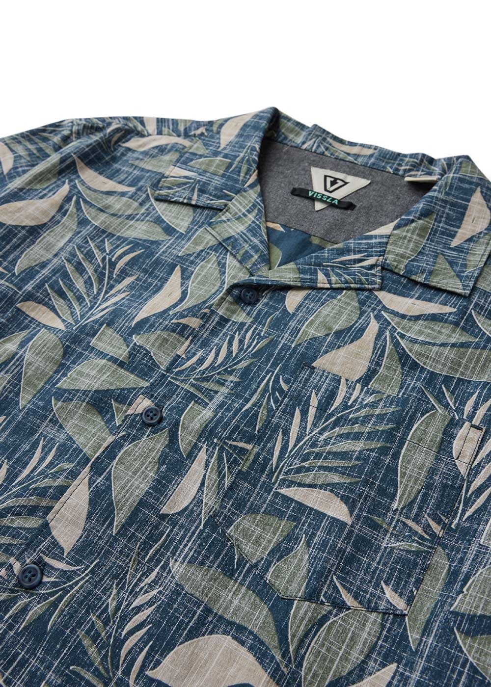 Vissla Palm Tiles Eco Short Sleeve Shirt in Midnight, view 3