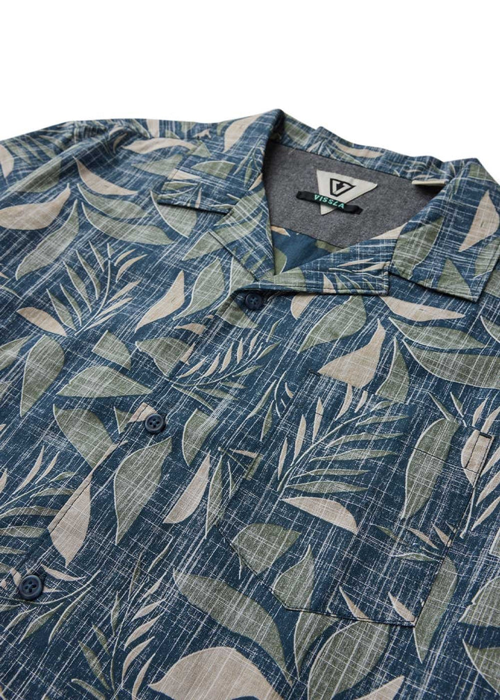 Vissla Palm Tiles Eco Short Sleeve Shirt in Midnight, view 3