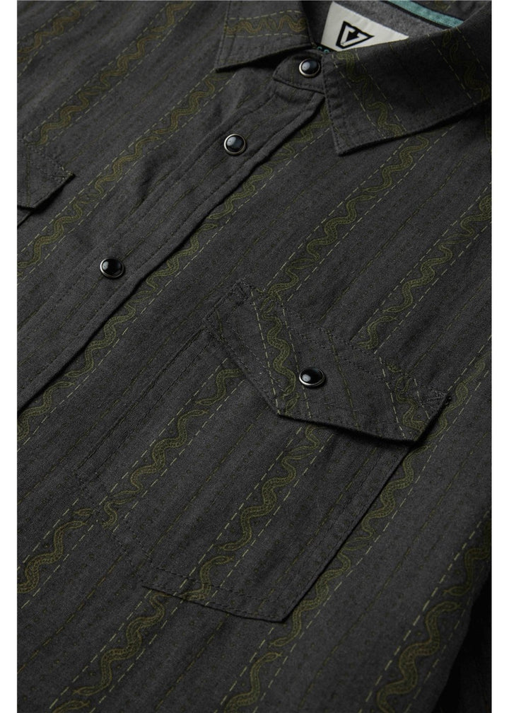 Vissla Slither Linen Eco SS Shirt in Phantom, view 2