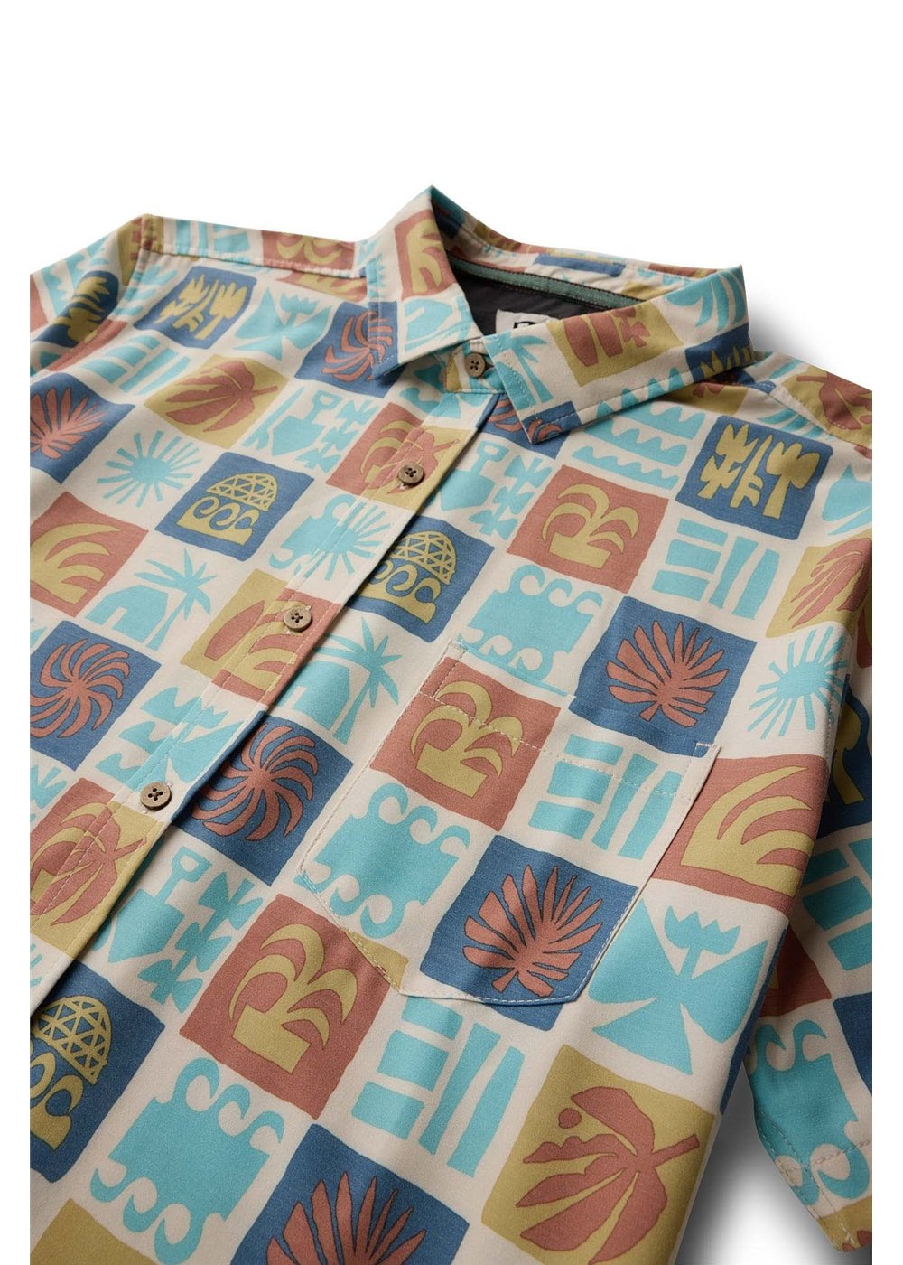 Vissla Ecology Center Hybrid Eco Short Sleeve Shirt in Sand, view 3