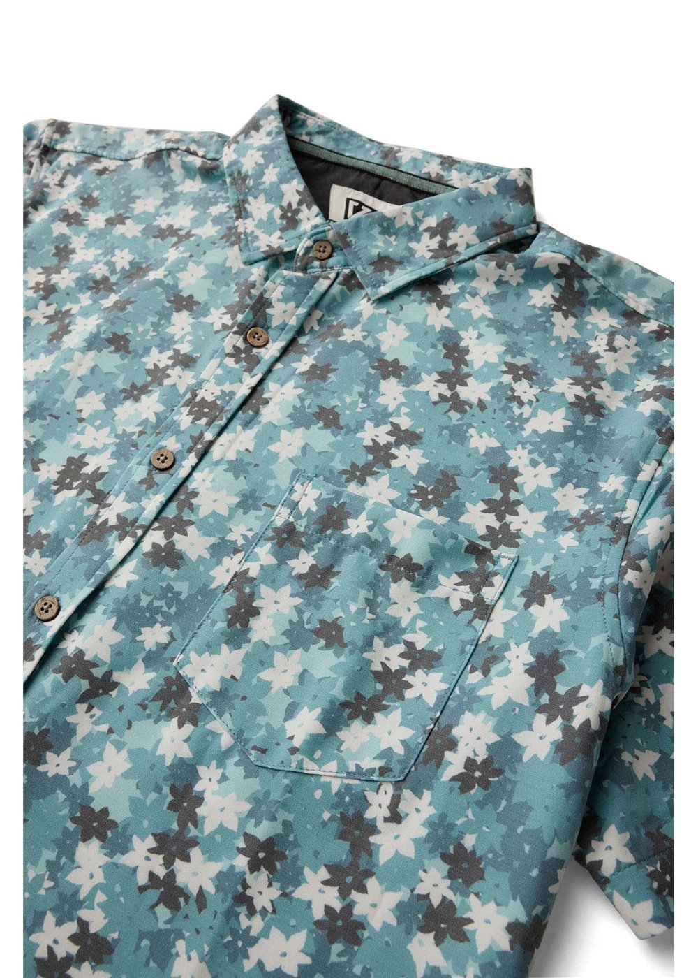 Vissla Jungalo Hybrid Eco Short Sleeve Shirt in Maui Blue, view 3