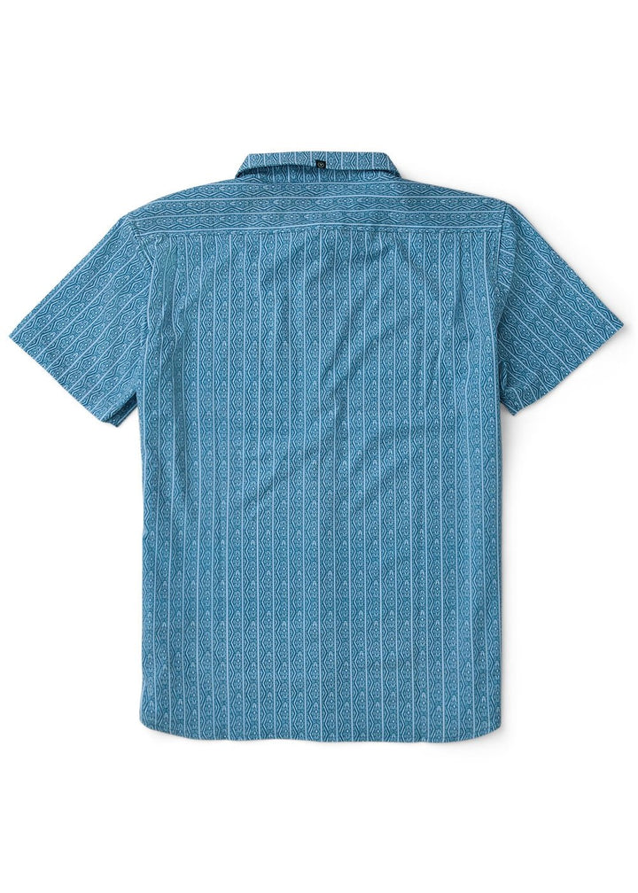 Vissla Anchor Point Hybrid Eco Short Sleeve Shirt in Tidal Blue, view 2