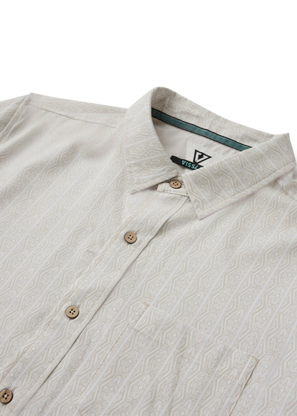 Vissla Anchor Point Hybrid Eco Short Sleeve Shirt in Sand, view 3