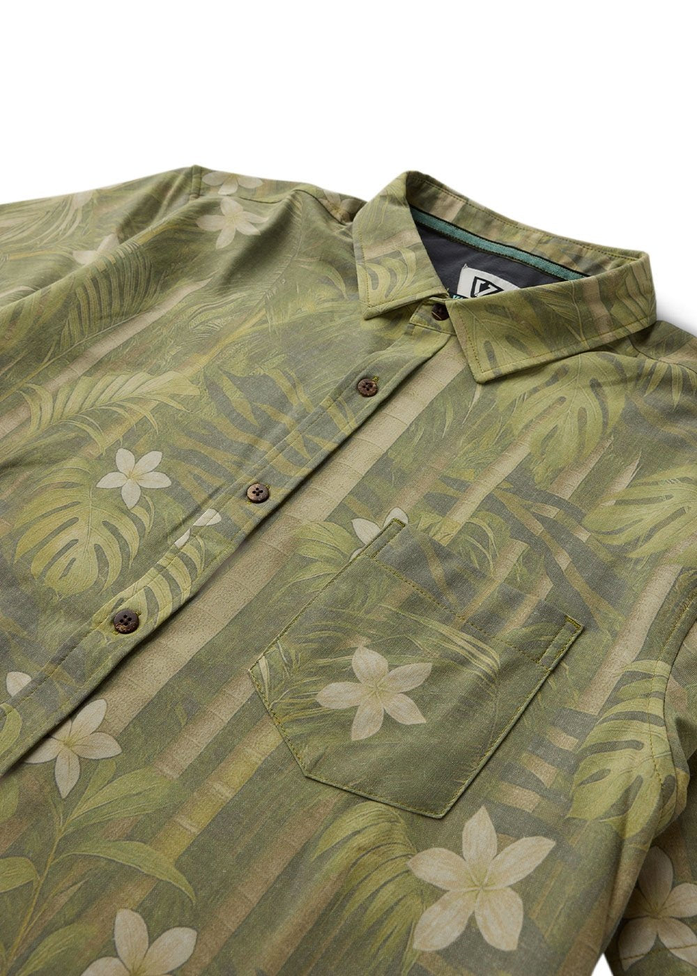 Vissla Solid Sets Camo Hybrid Eco Short Sleeve Shirt in Camo, view 4