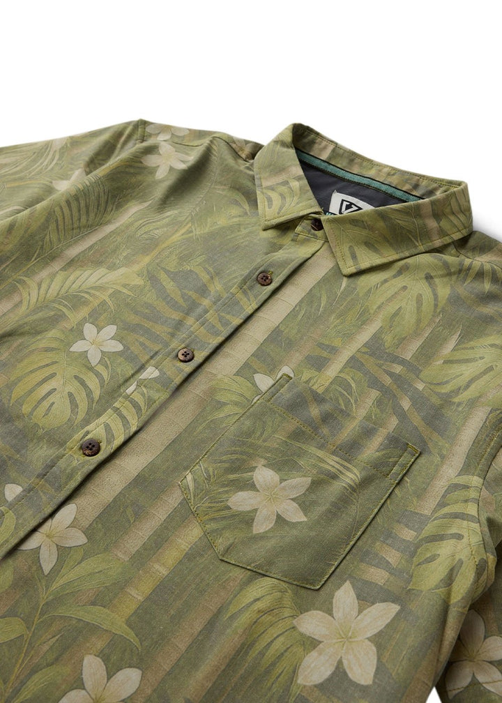 Vissla Solid Sets Camo Hybrid Eco Short Sleeve Shirt in Camo, view 4