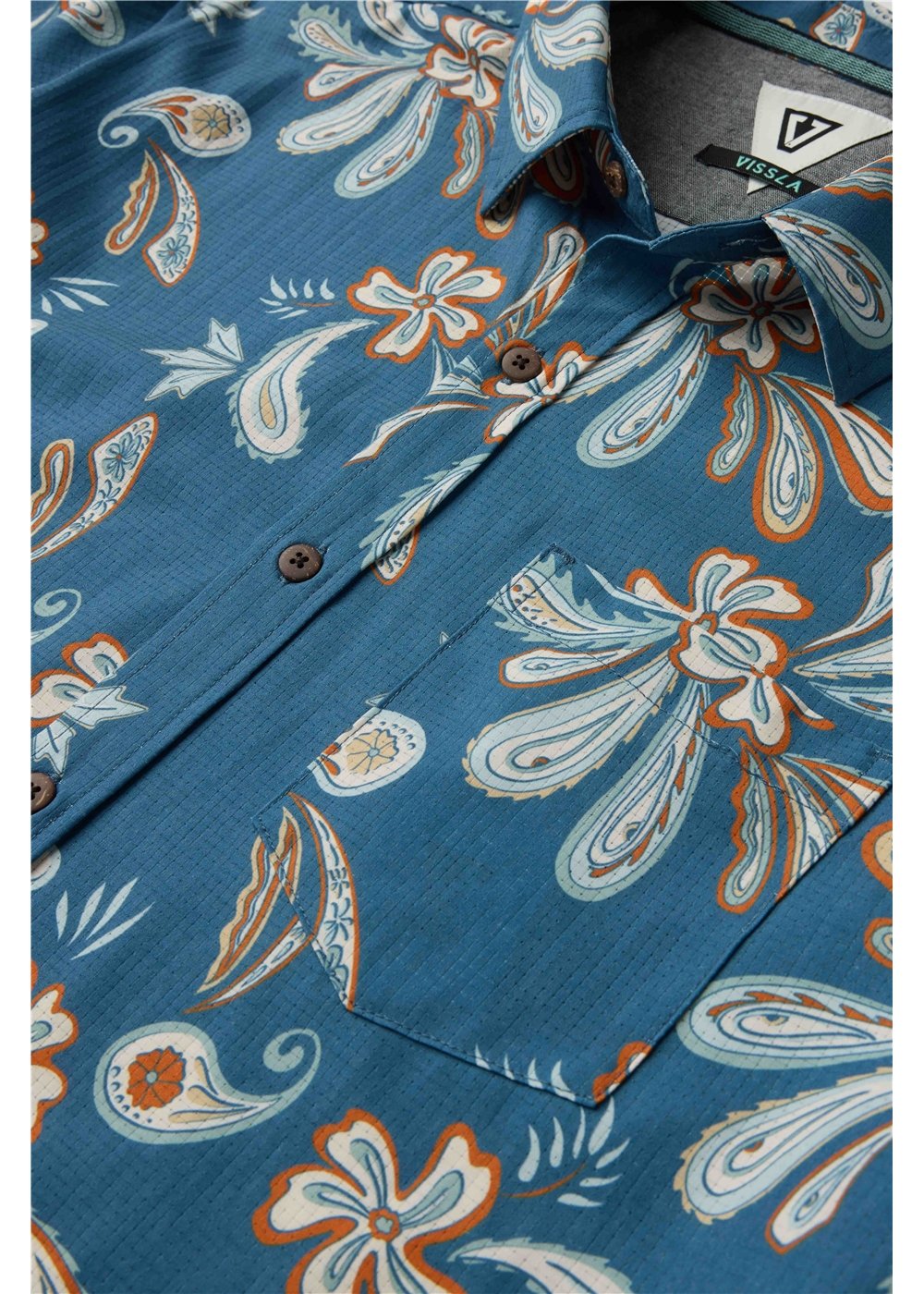 Vissla Caldera Hybrid SS Shirt in Blue Haze, view 2