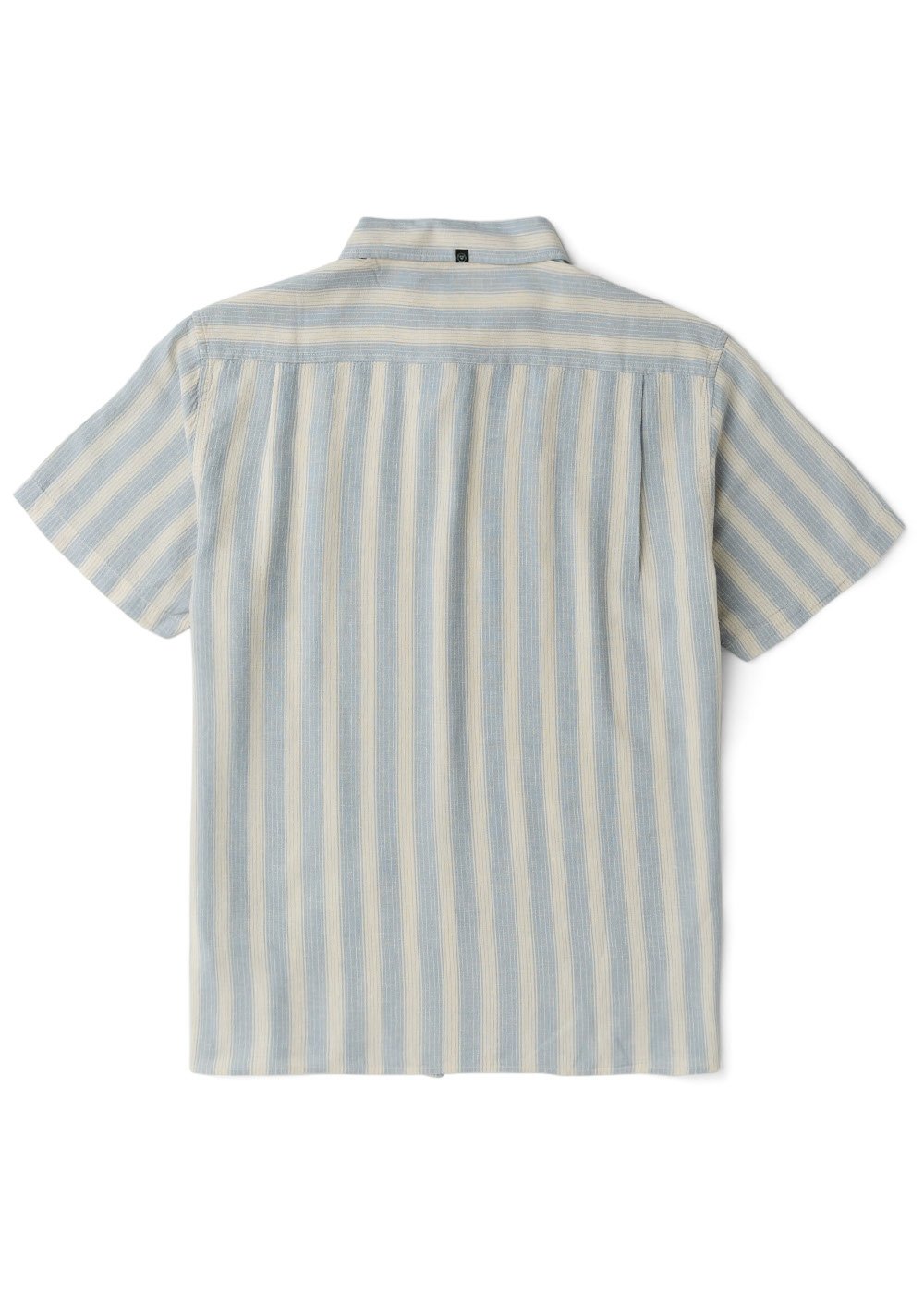 Vissla Grad Stripe Short Sleeve Shirt in Faded Denim, view 3