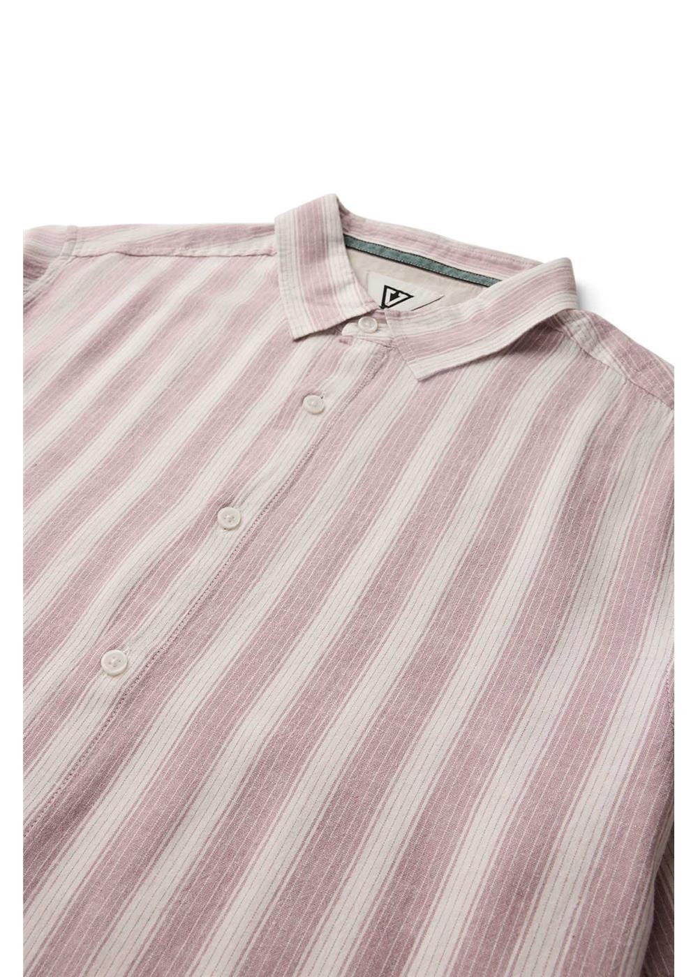 Vissla Grad Stripe Short Sleeve Shirt in Rose, view 3