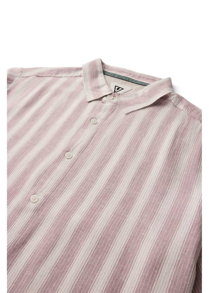 Vissla Grad Stripe Short Sleeve Shirt in Rose, view 3