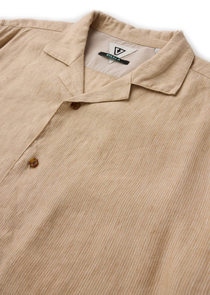 Vissla Hammer Land Short Sleeve Shirt in Dark Sand, view 3