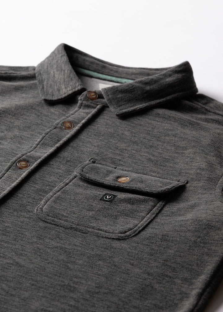 Vissla Eco-Zy LS Polar Flannel in Black Heather, view 3