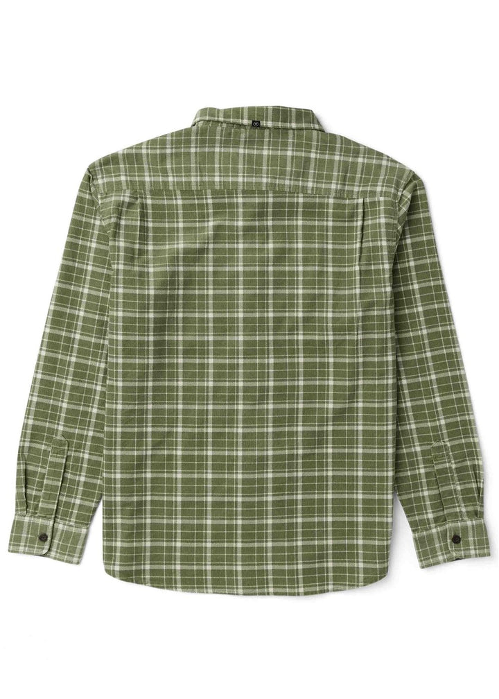 Vissla Rails Cord Printed Eco LS Shirt in Sage, view 2