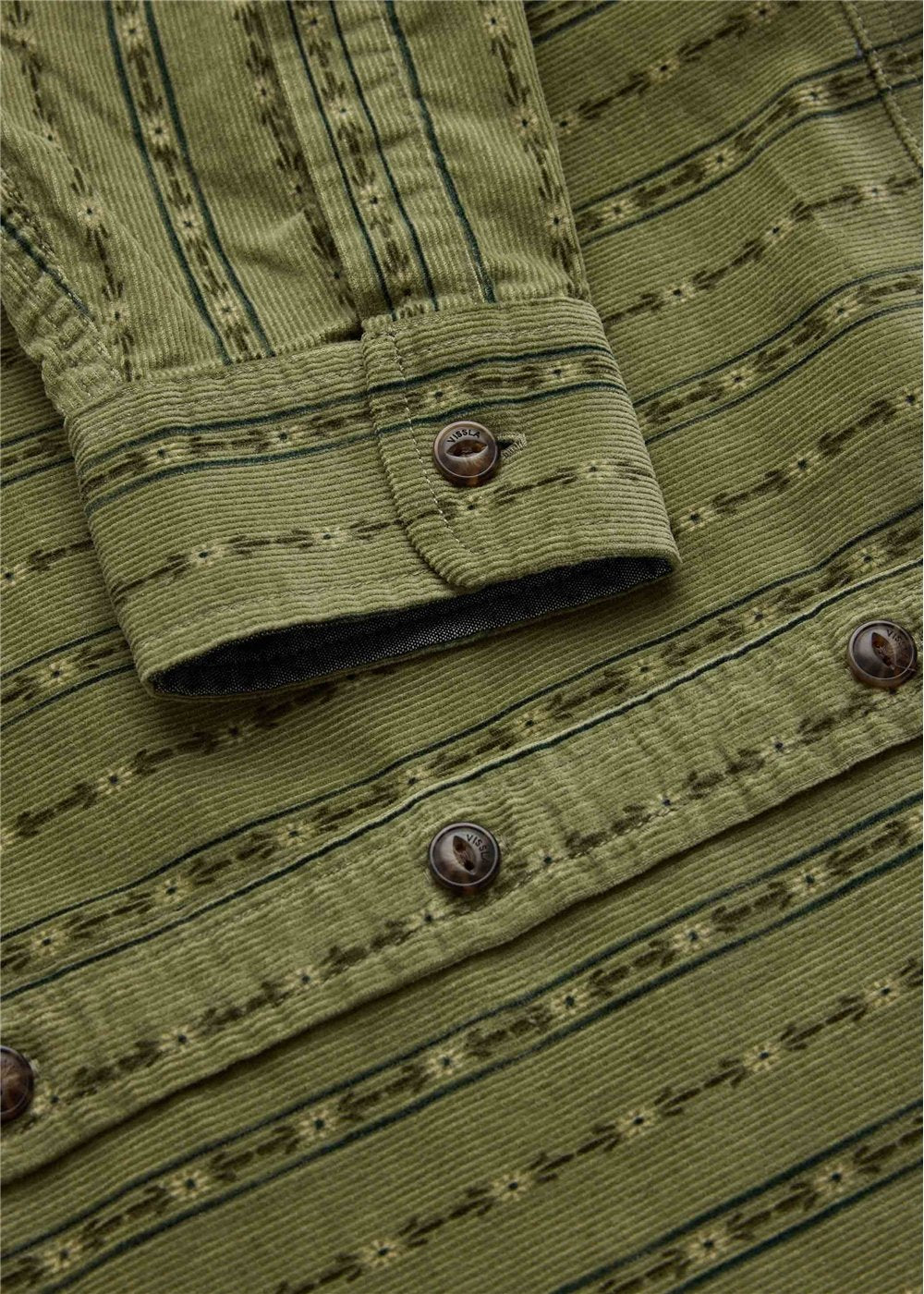 Vissla Rails Cord Printed Eco LS Shirt in Surplus, view 2